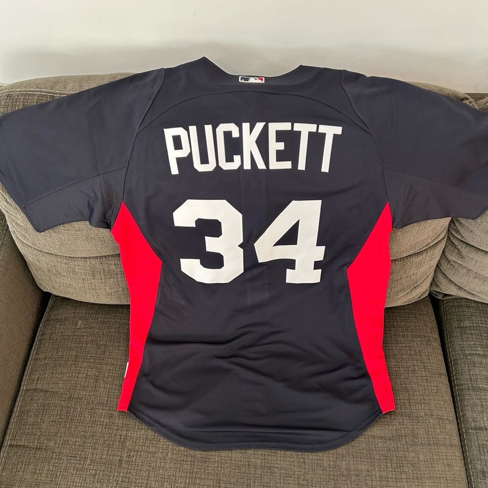 Majestic Vintage Minnesota Twins Kirby Puckett Jersey MLB Baseball Men’s Sz: M - Picture 5 of 6